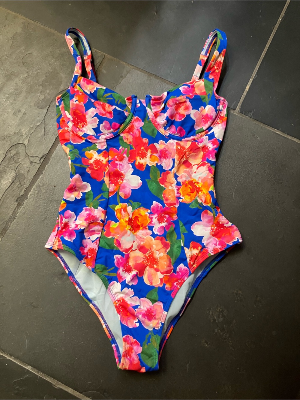 Women’s Roughly Size XS Swimsuit. 27” from top of strap to bottom of crotch.